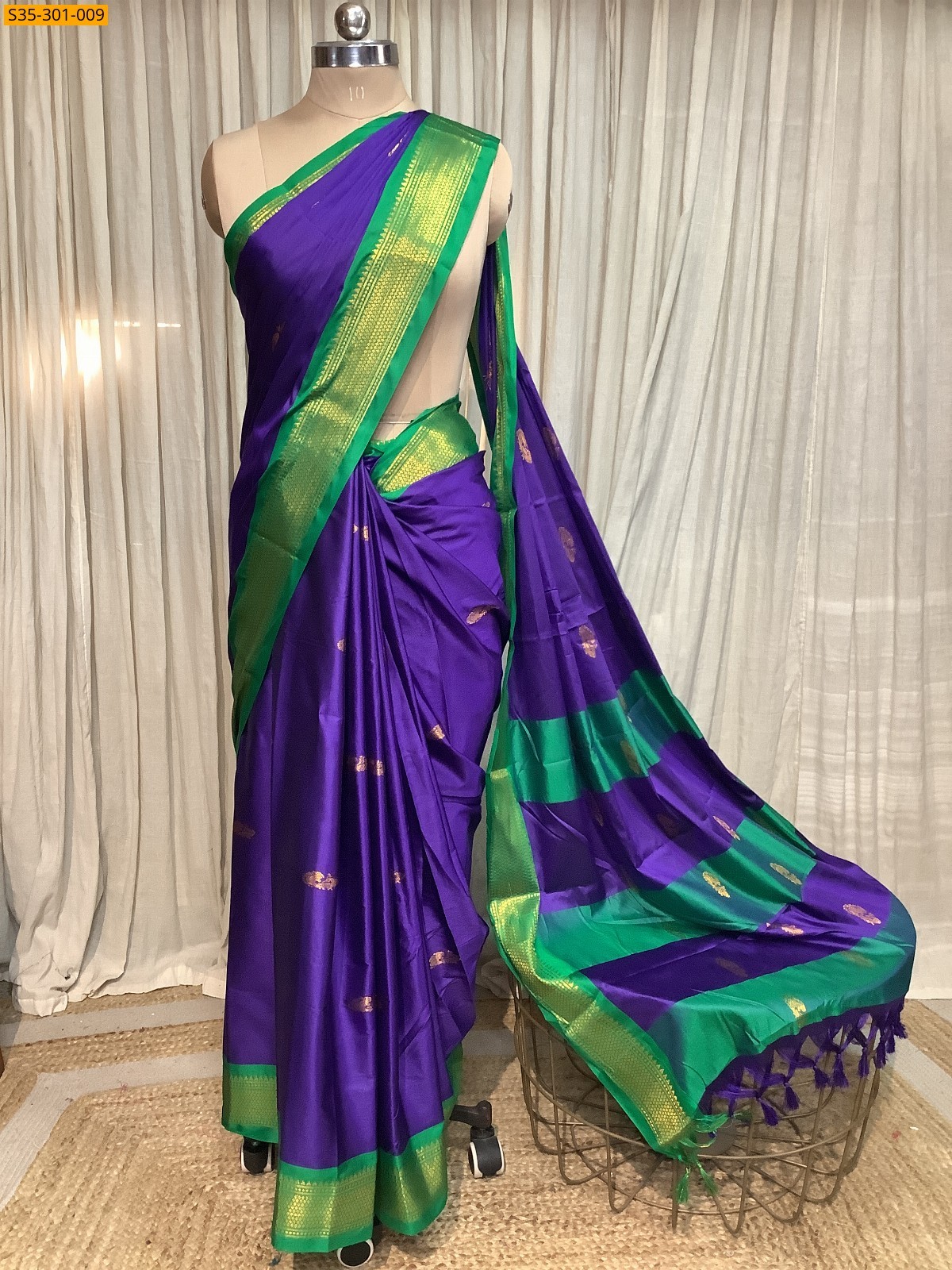 Dark Purple Mercerised Cotton Silk sarees