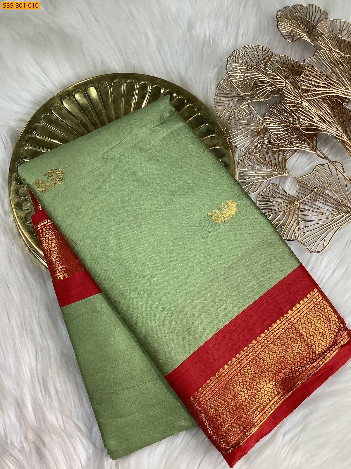 Light Green Mercerised Cotton Silk sarees