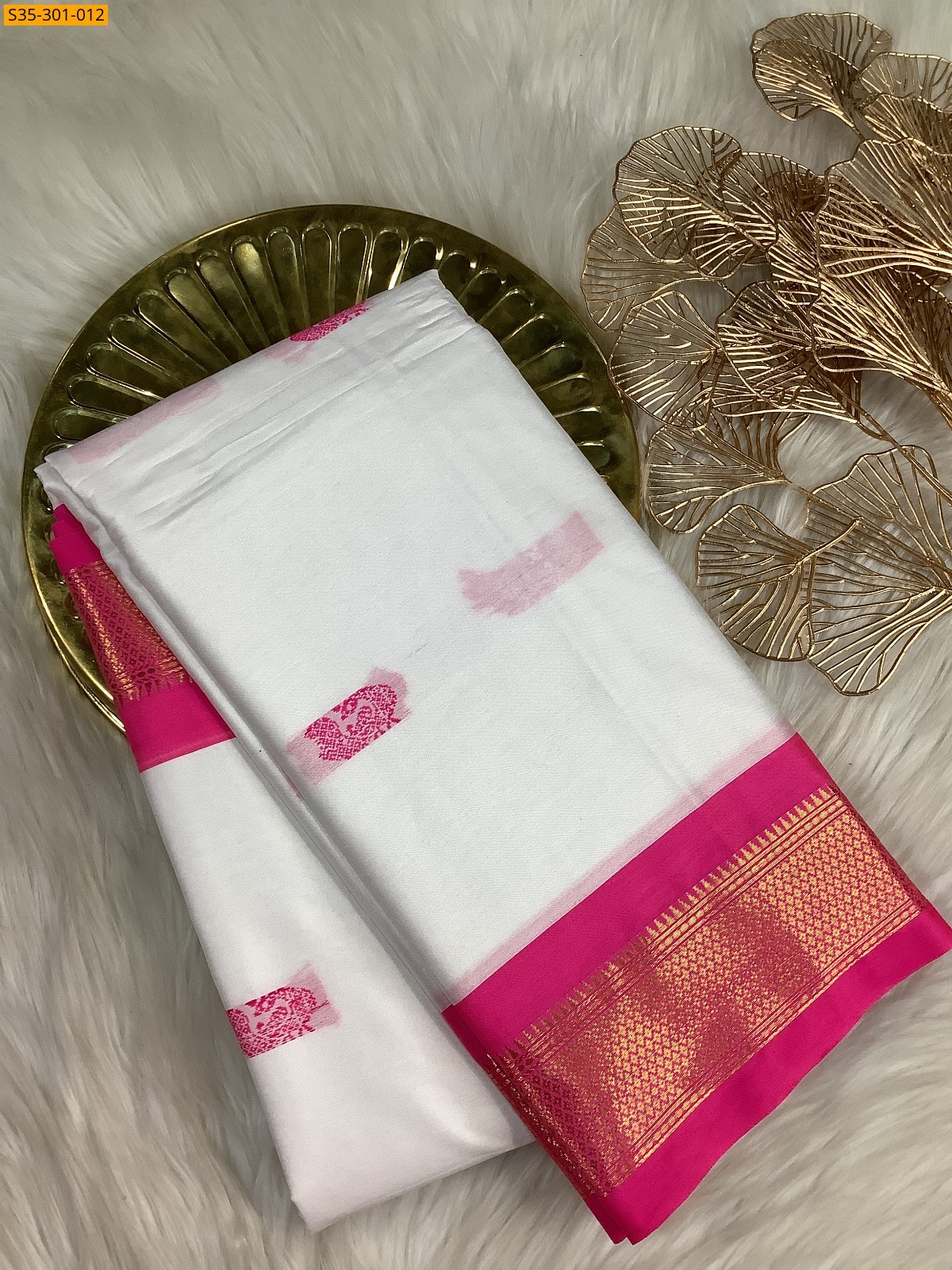 White Mercerised Cotton Silk sarees