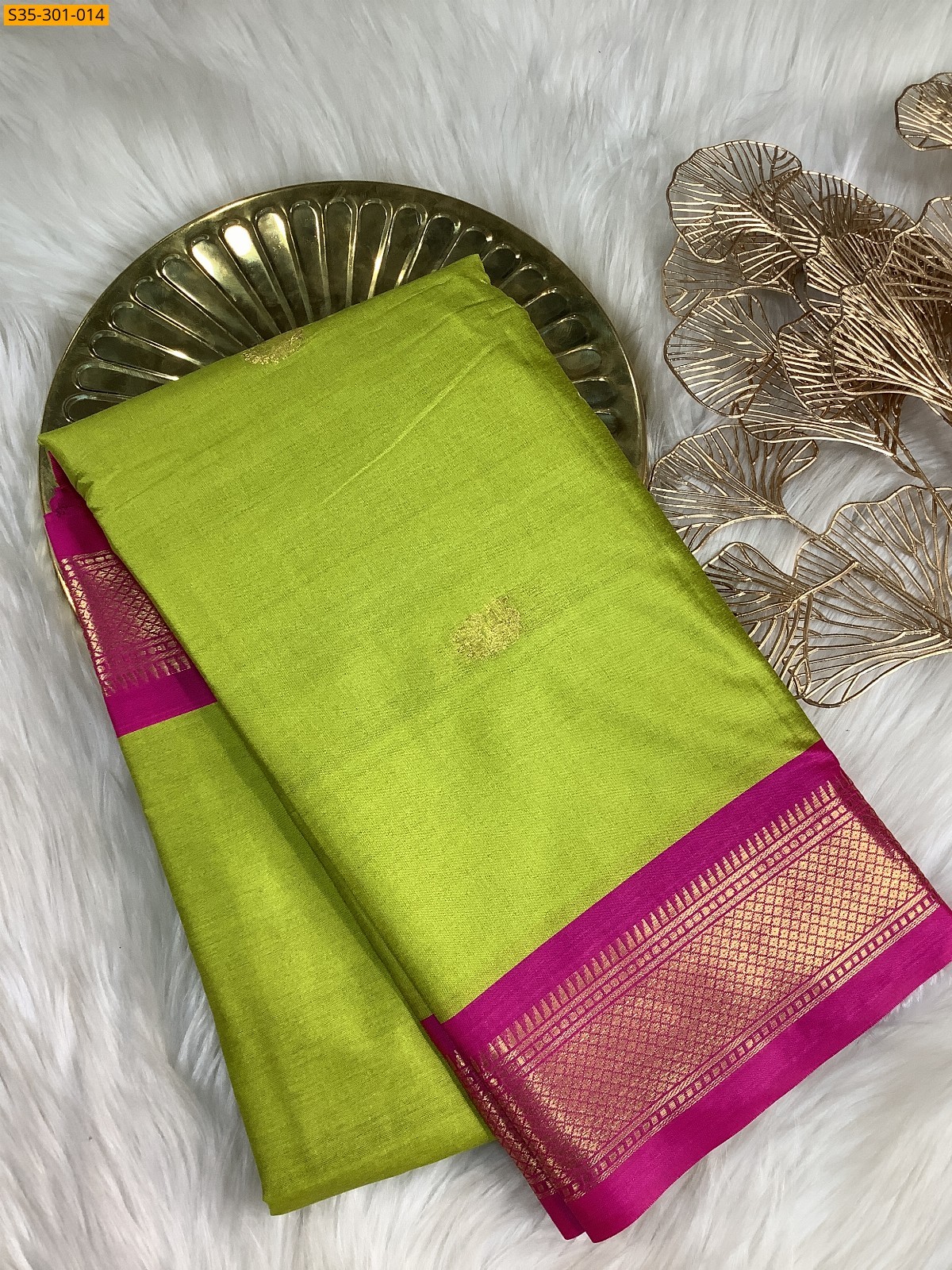 Olive Green Mercerised Cotton Silk sarees
