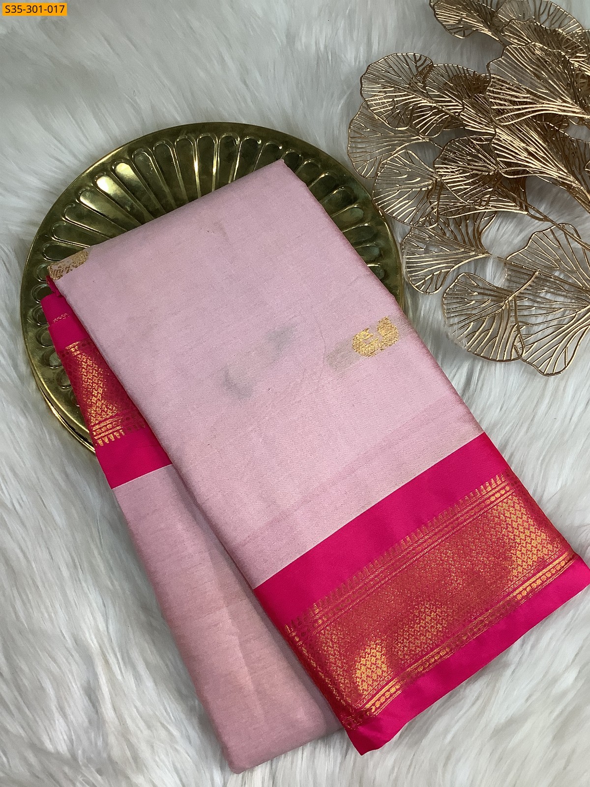 Light Pink Mercerised Cotton Silk sarees