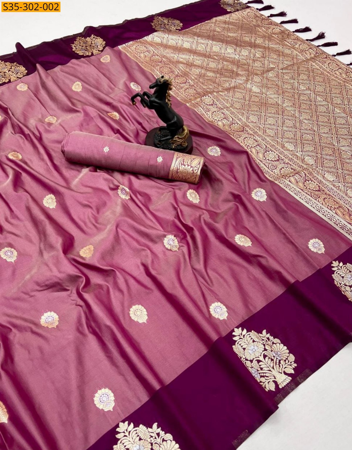 Onion Paithani Soft Silk Sarees