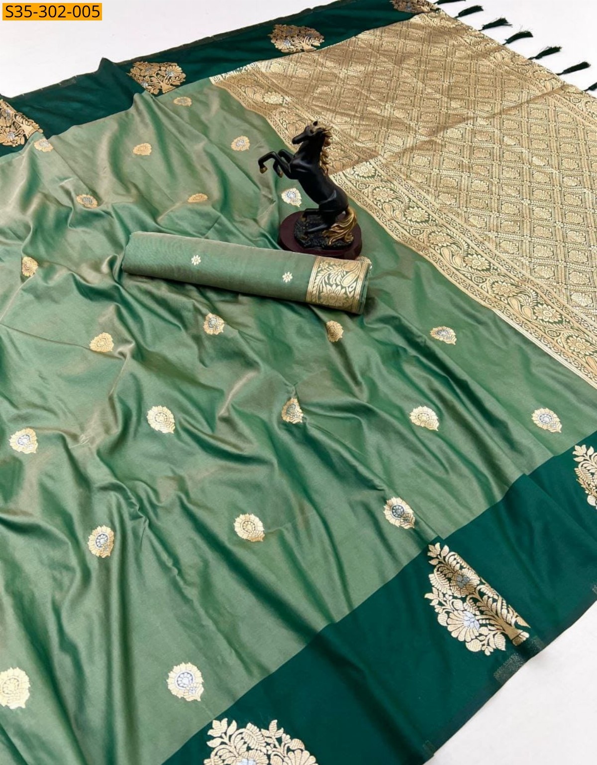 Green Paithani Soft Silk Sarees
