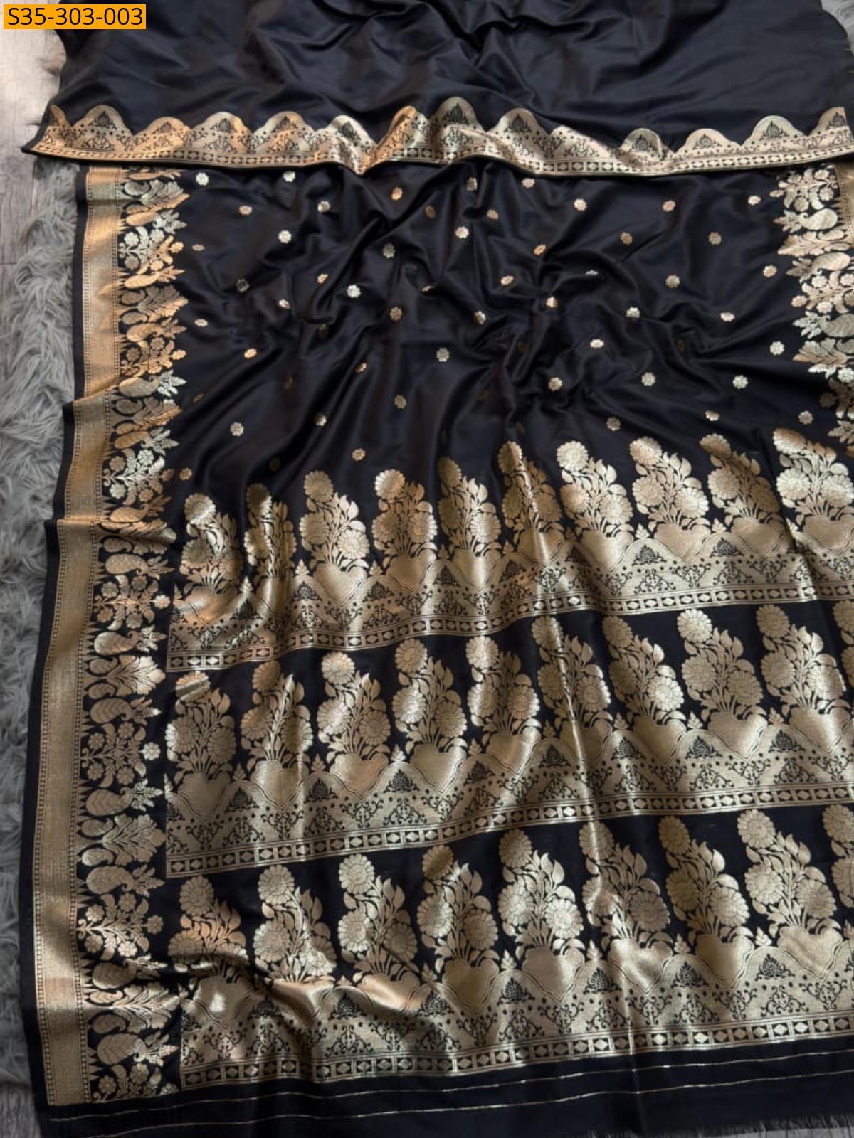 Black Fancy Banarasi Silk Sarees