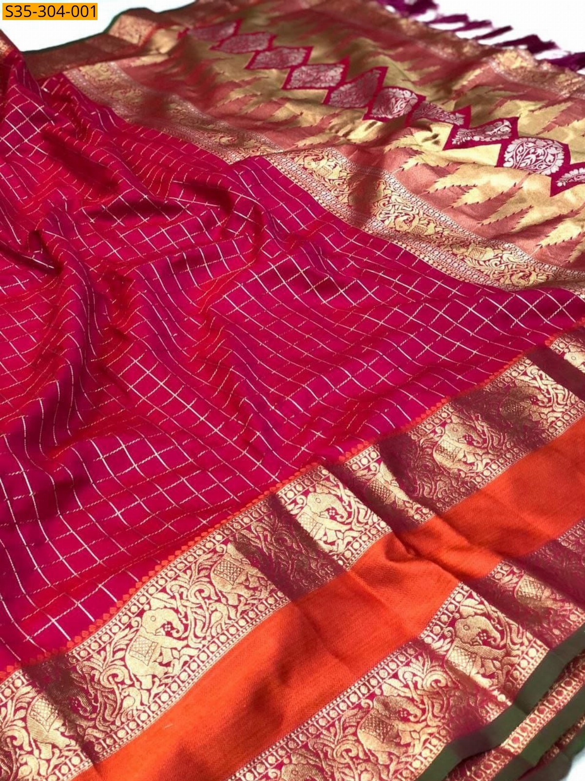 Pink Fancy kanjeevarm silk saree