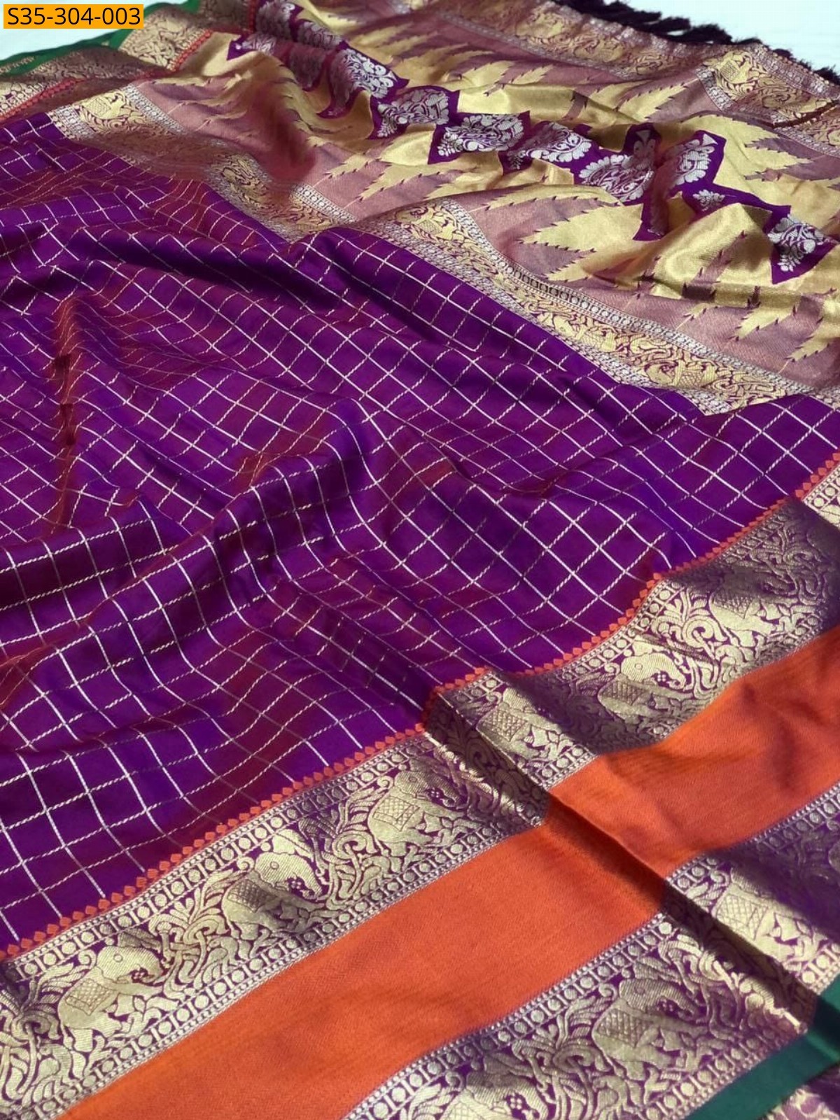 Violet Fancy kanjeevarm silk saree