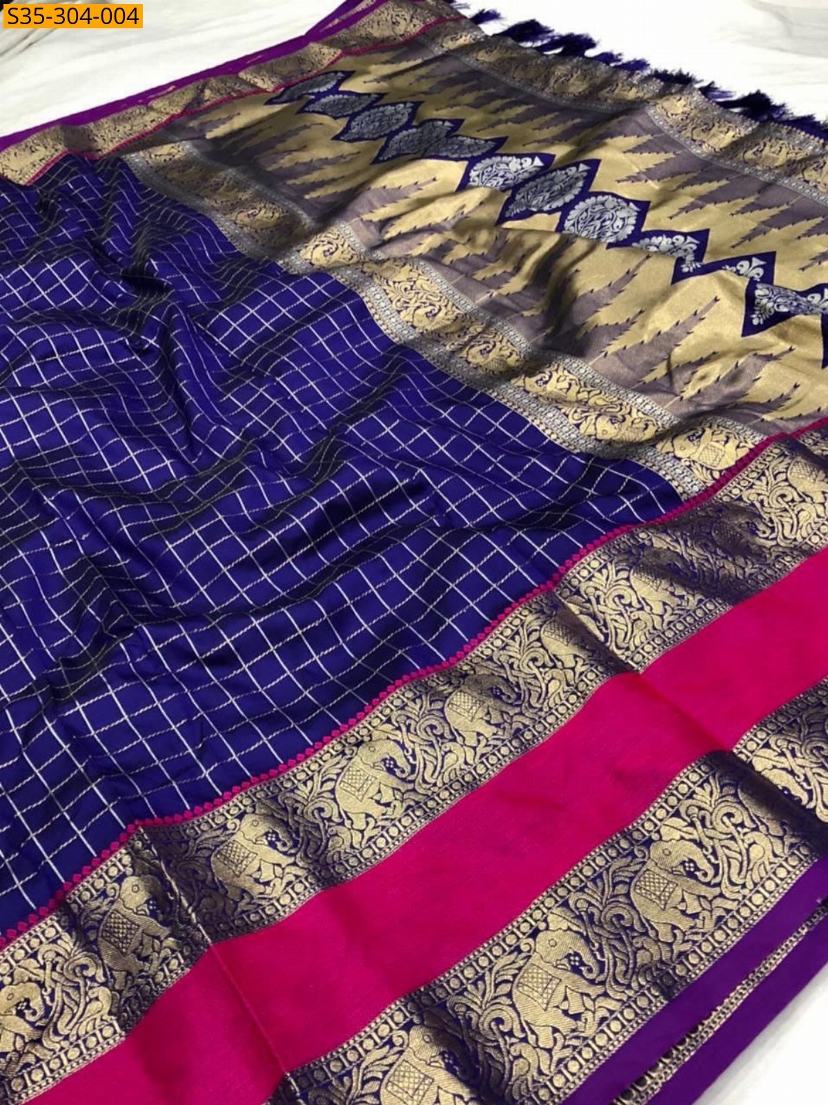 Blue Fancy kanjeevarm silk saree