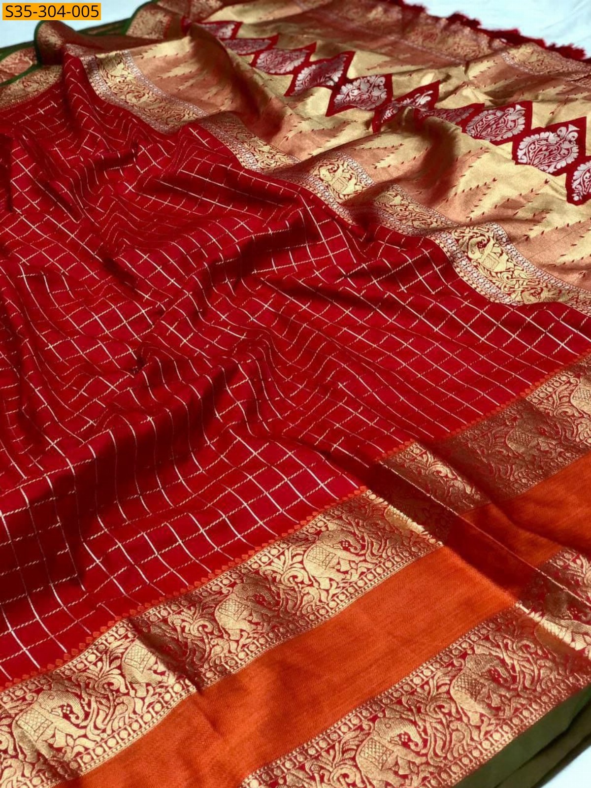 Red Fancy kanjeevarm silk saree