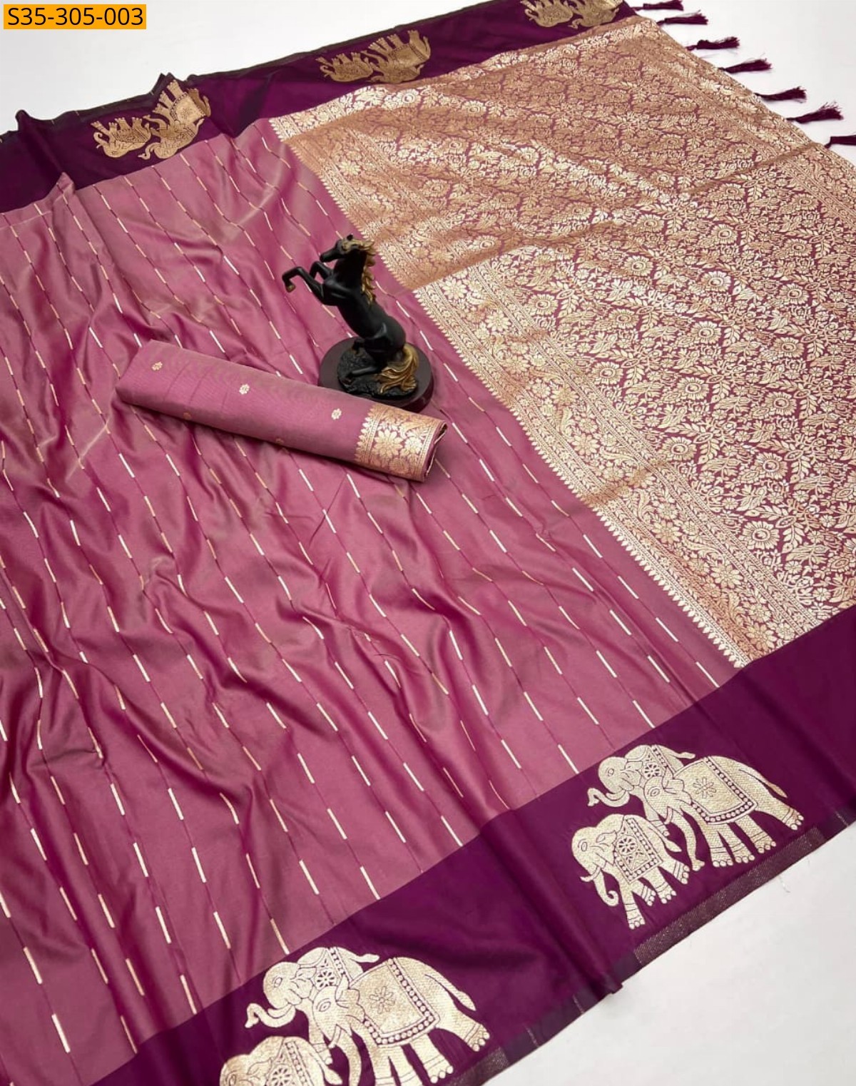 Peach Fancy Paithani Silk Saree