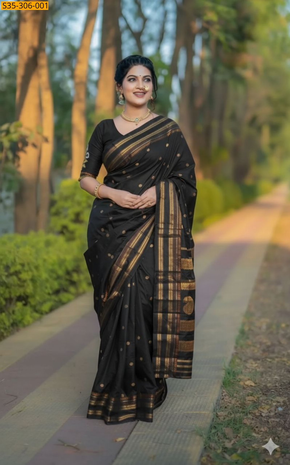 Black Fancy Soft silk Saree