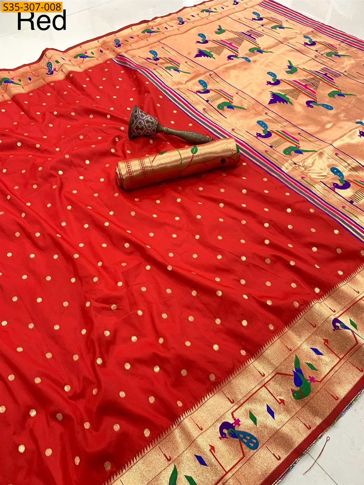 Fancy Soft Silk Saree - Red