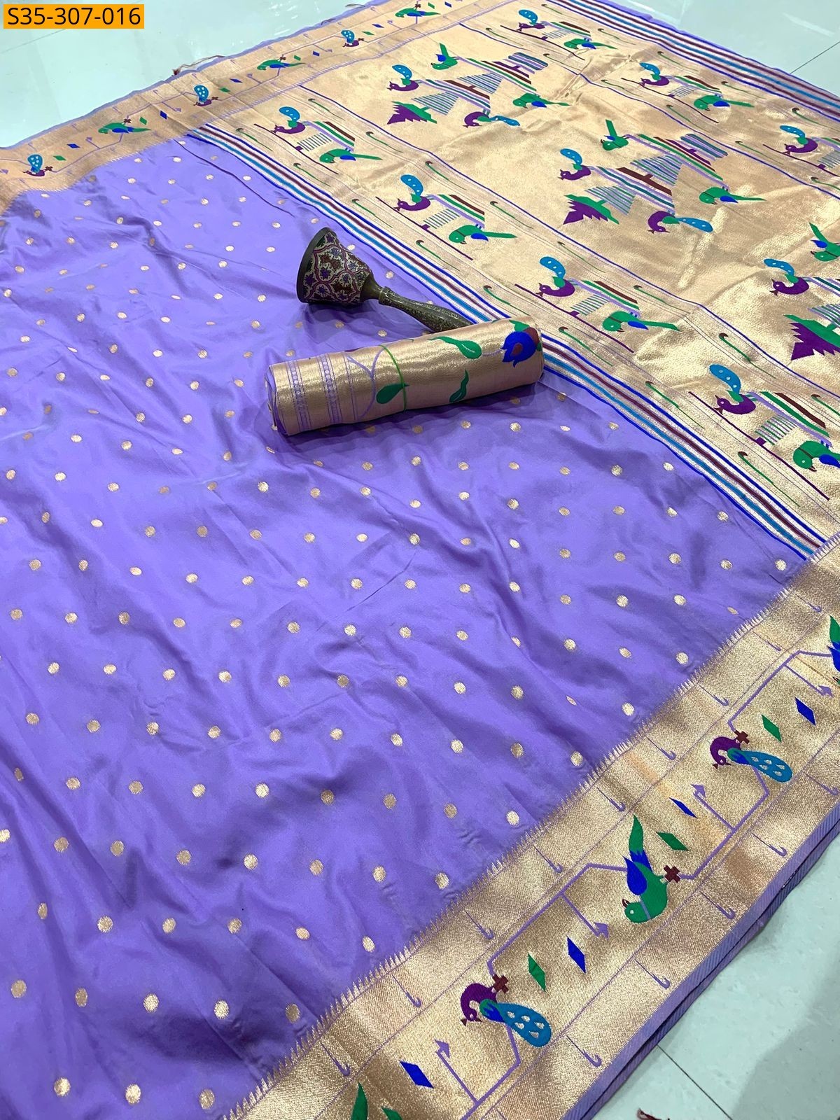 Lavender Fancy Soft Silk Saree