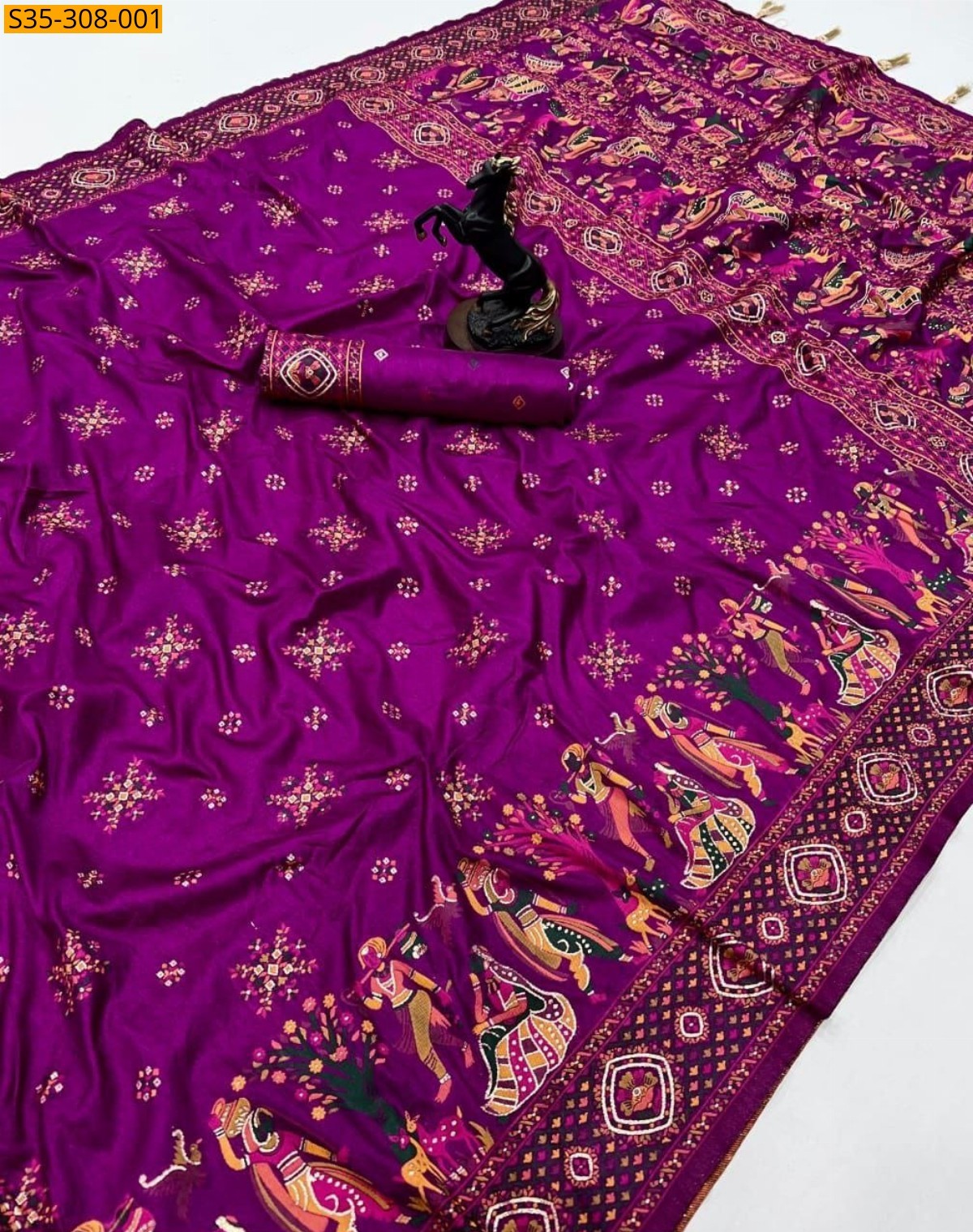 Purple Pashmina Kashmiri Sarees 