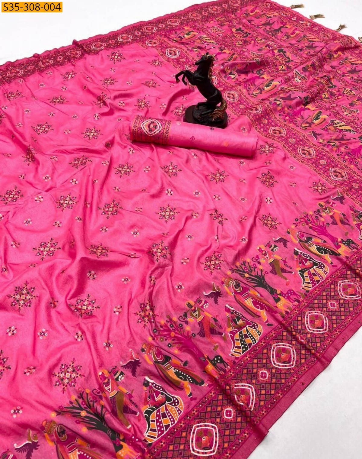 Pink Pashmina Kashmiri Sarees 