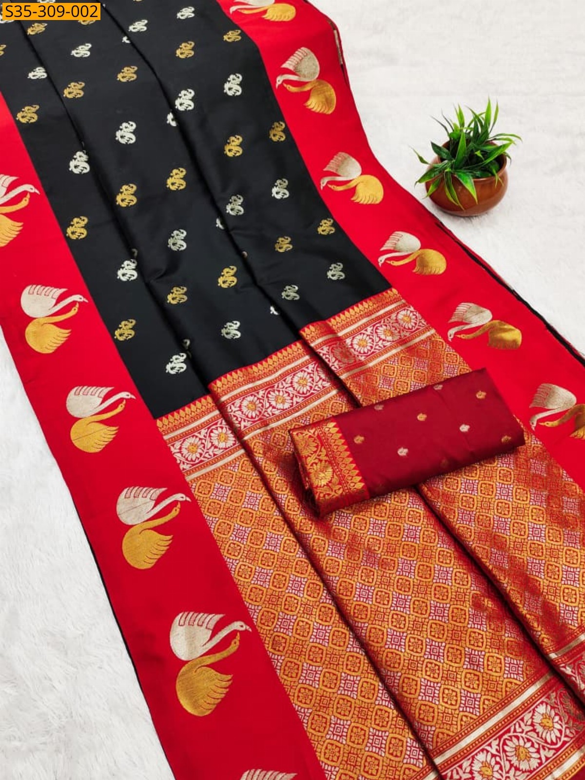Black Fancy  Soft Silk Saree