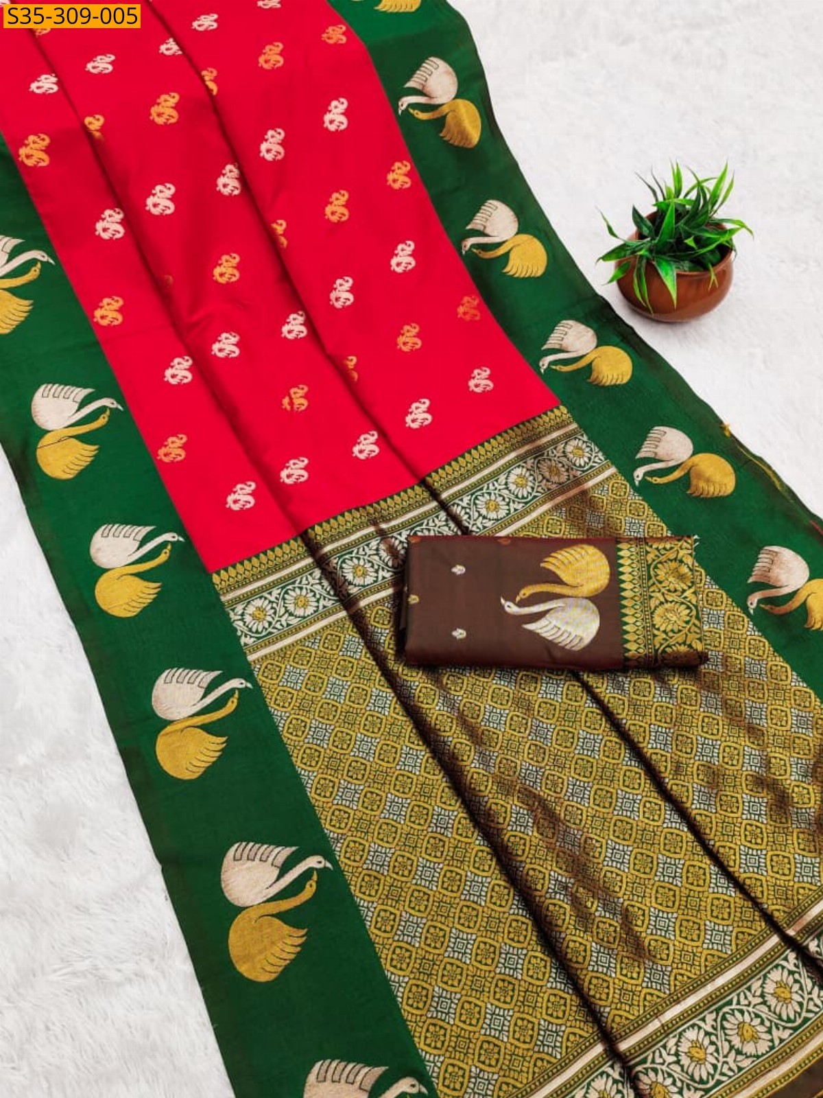 Red Fancy  Soft Silk Saree