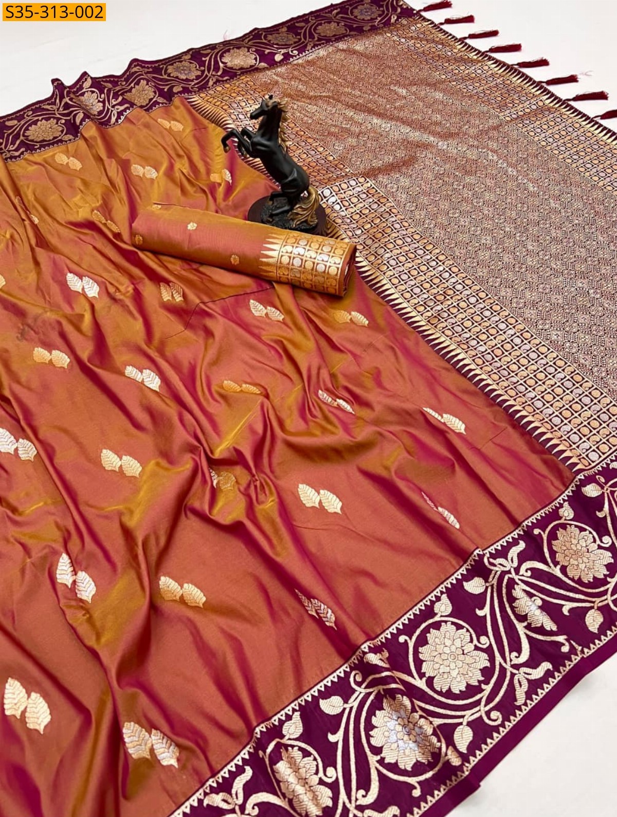 Brown Paithani Silk Saree