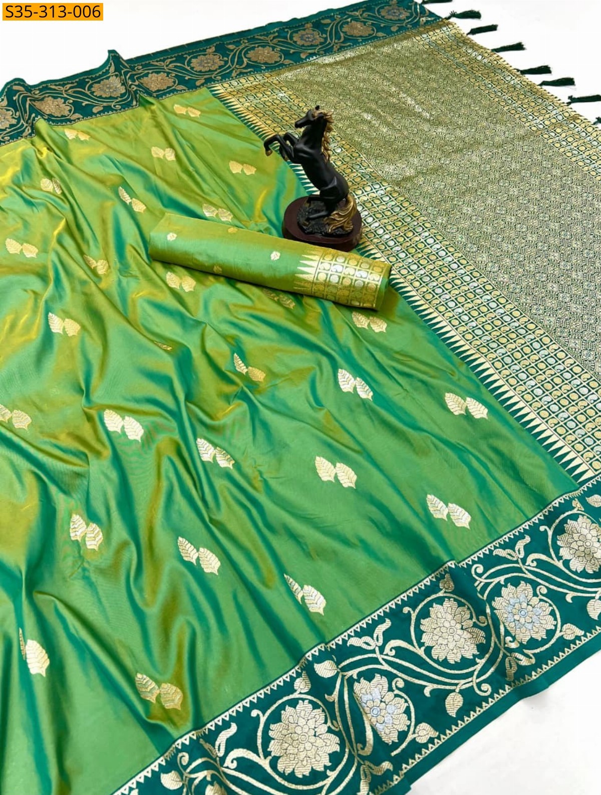 Green Paithani Silk Saree