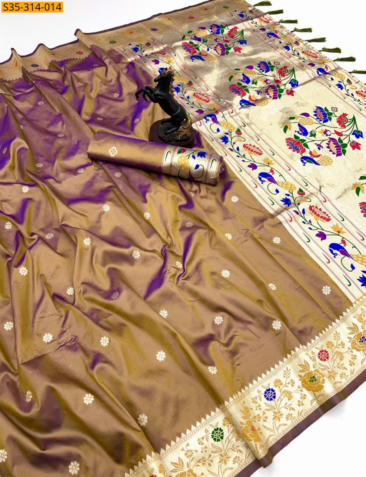 Soft Silk Paithani Sarees - Brown