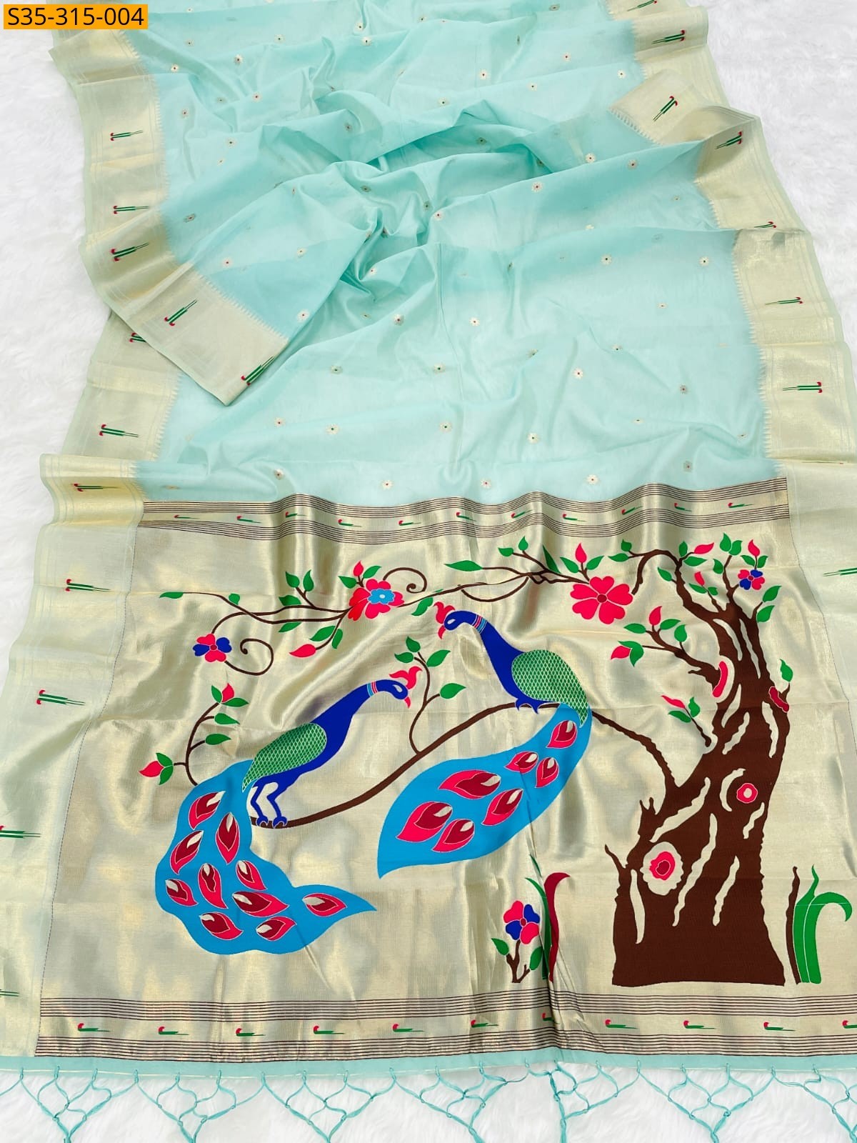 Blue Soft Organza Sarees