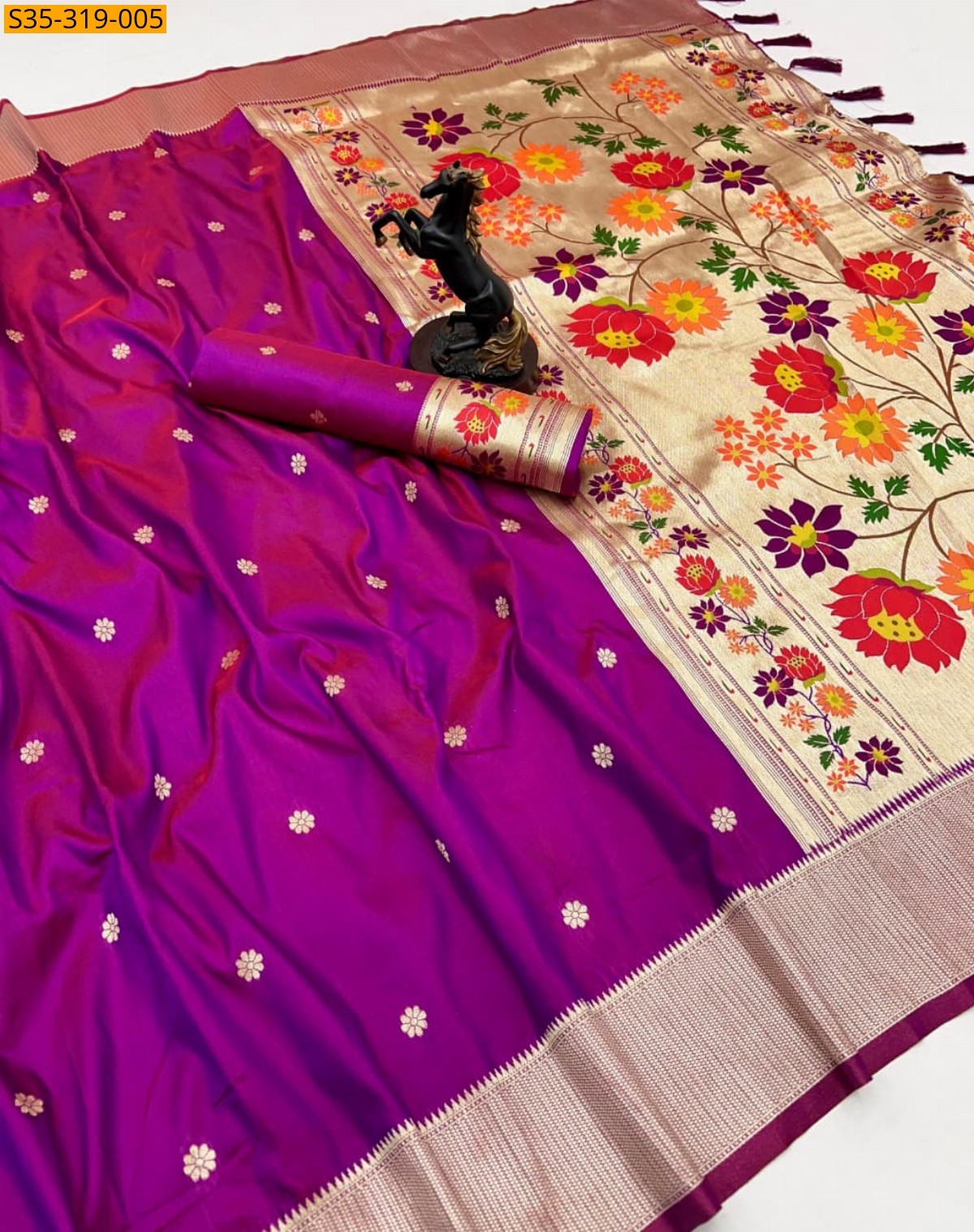 Pink Fancy Paithani Silk Saree