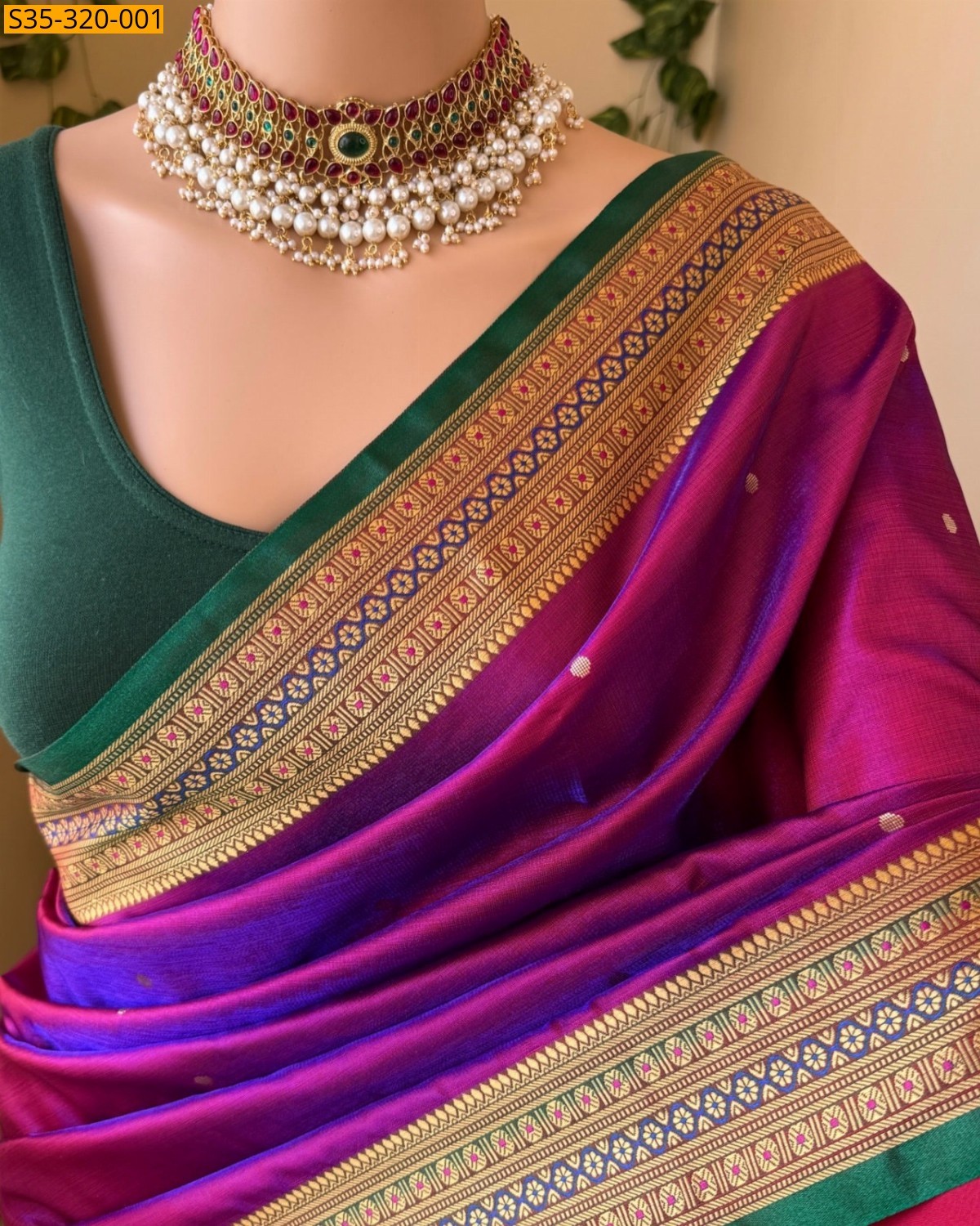 Purple Soft Banarasi Silk Saree