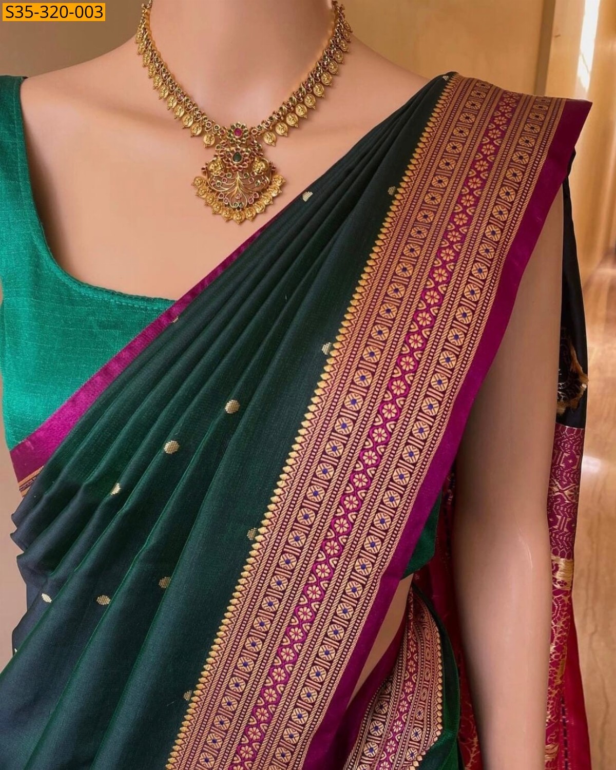 Green Soft Banarasi Silk Saree