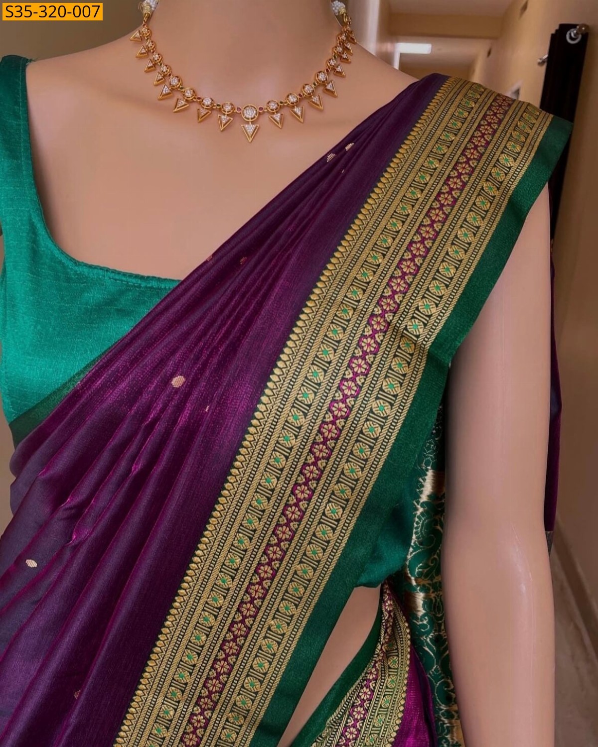Wine Soft Banarasi Silk Saree