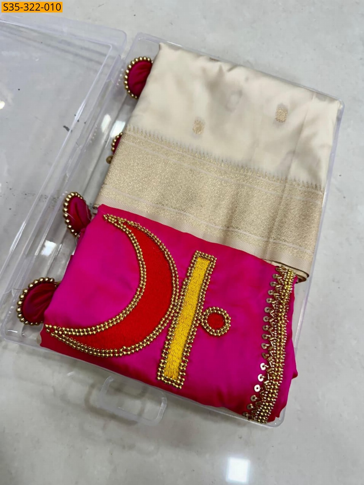 White Rajamata paithani silk saree