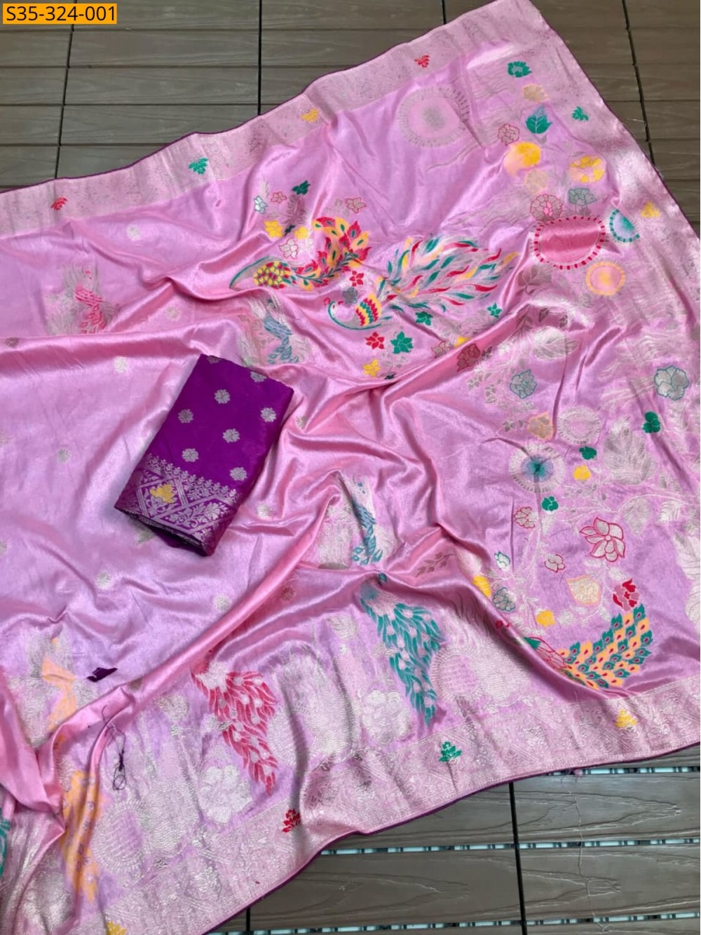 Fancy Banarasi Khadi Georgette Silk saree 