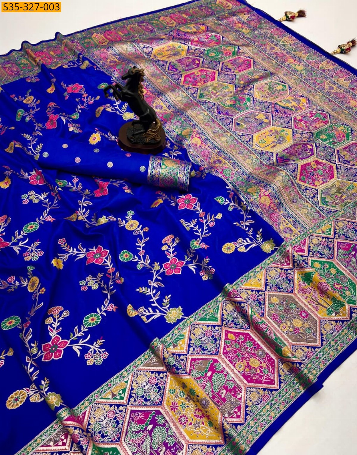 Blue Pashmina Kashmiri Sarees