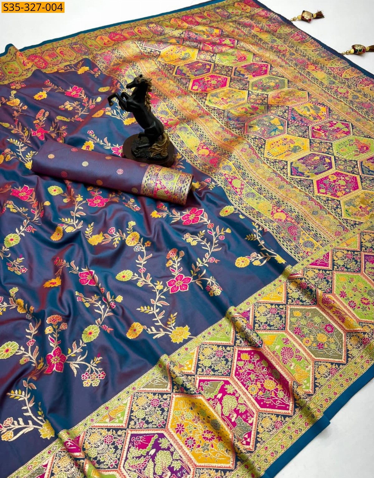 Gray Pashmina Kashmiri Sarees