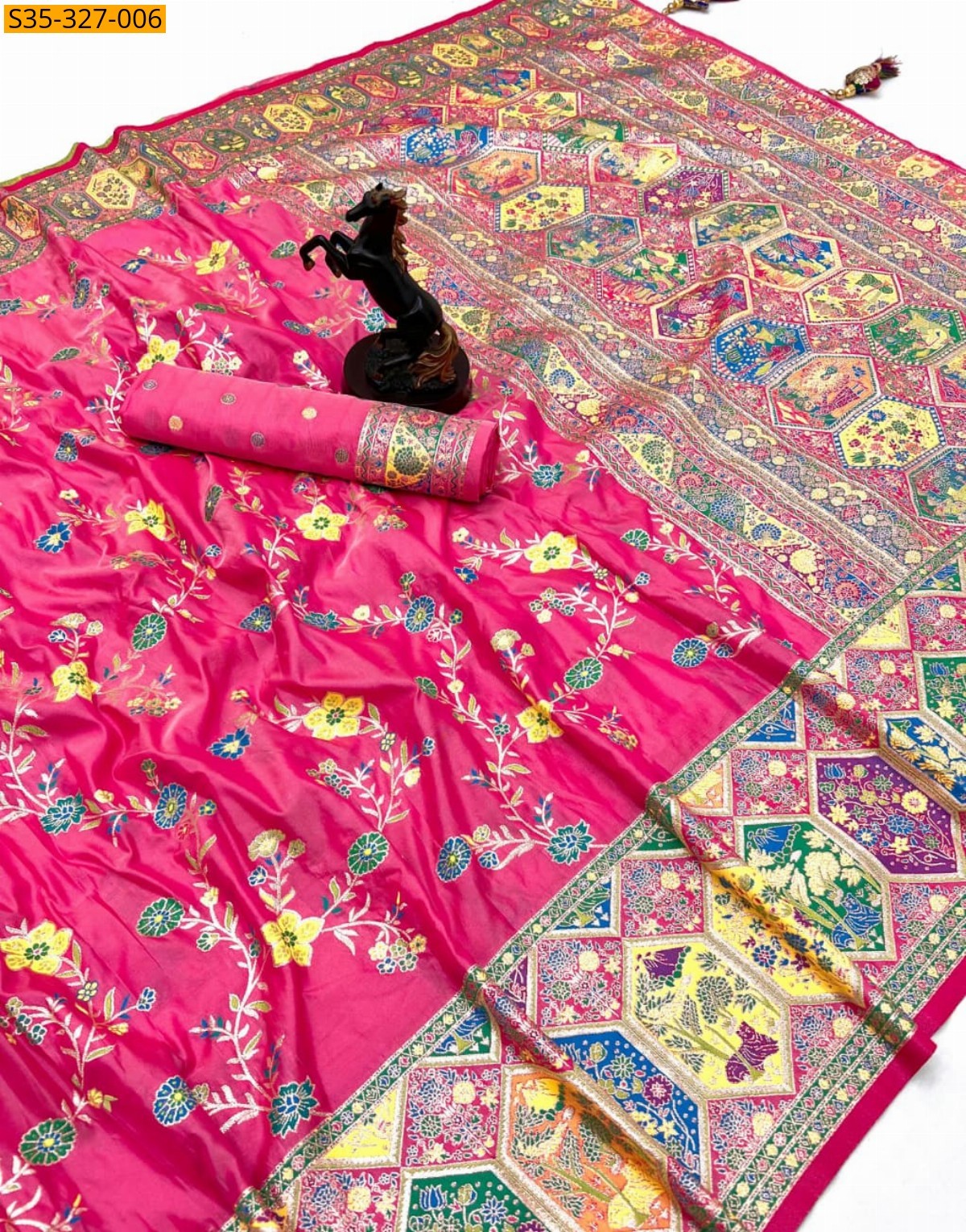 Pink Pashmina Kashmiri Sarees