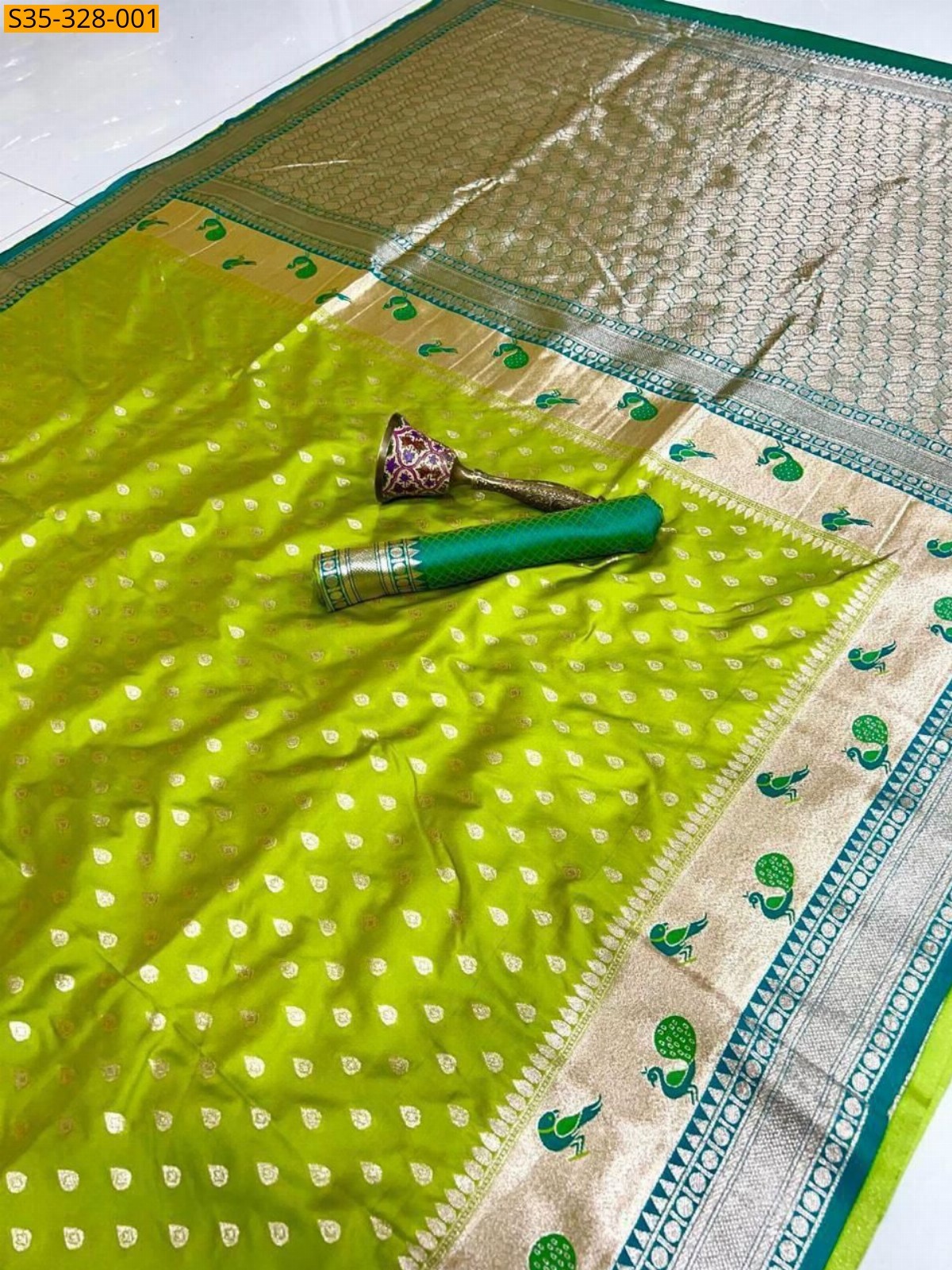 Green Paithani Soft Silk Sarees