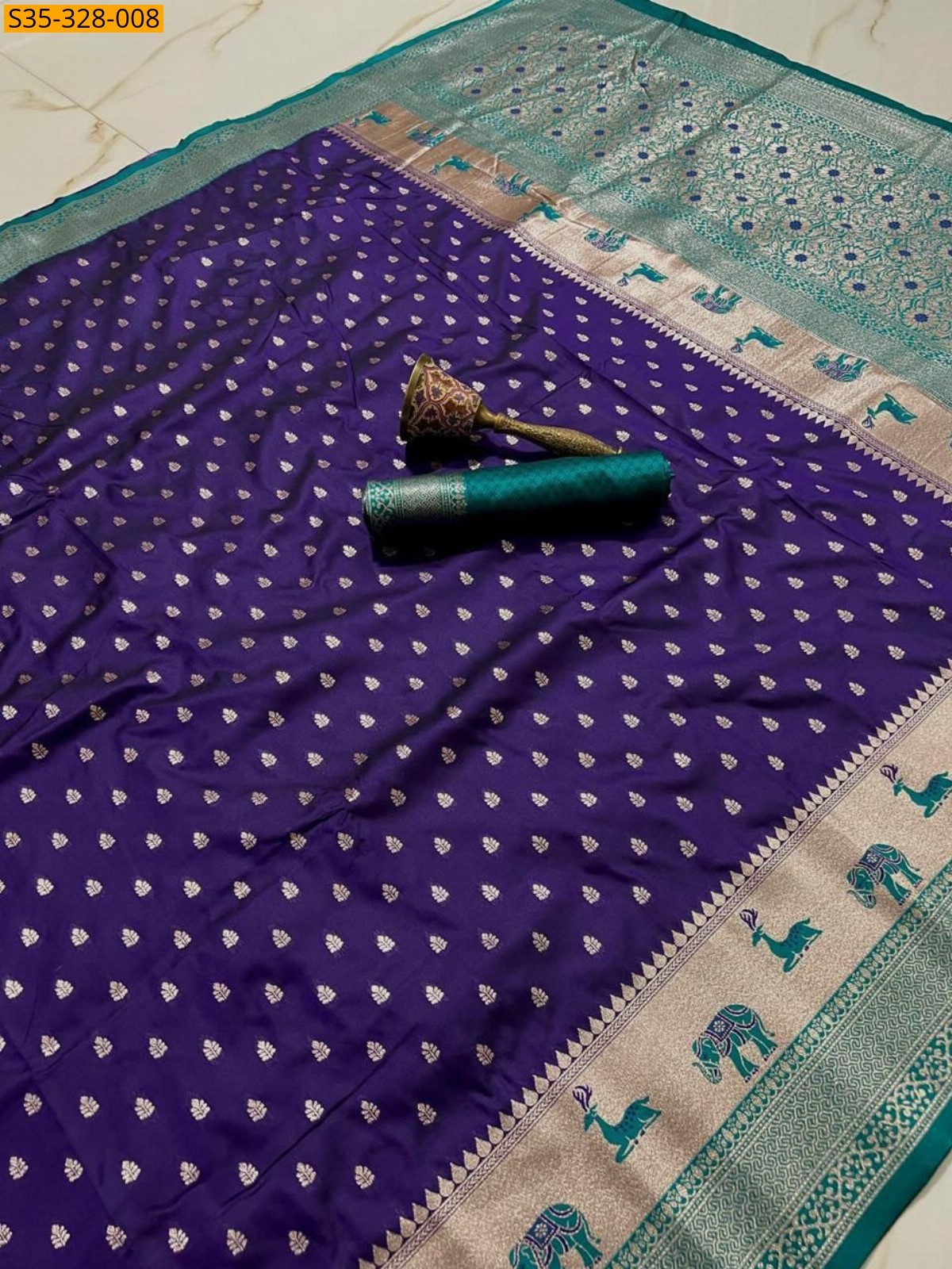 Voilet Paithani Soft Silk Sarees