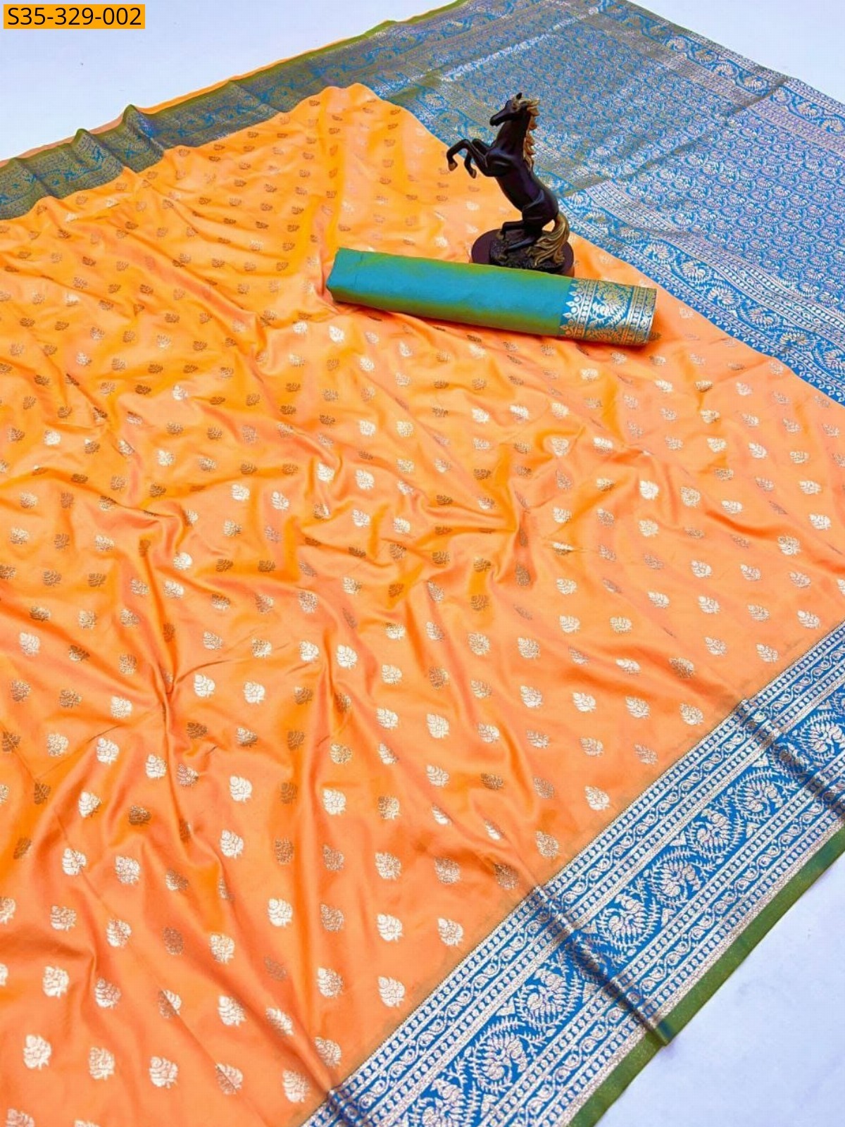 Peach Fancy Banarasi Soft Silk Sarees