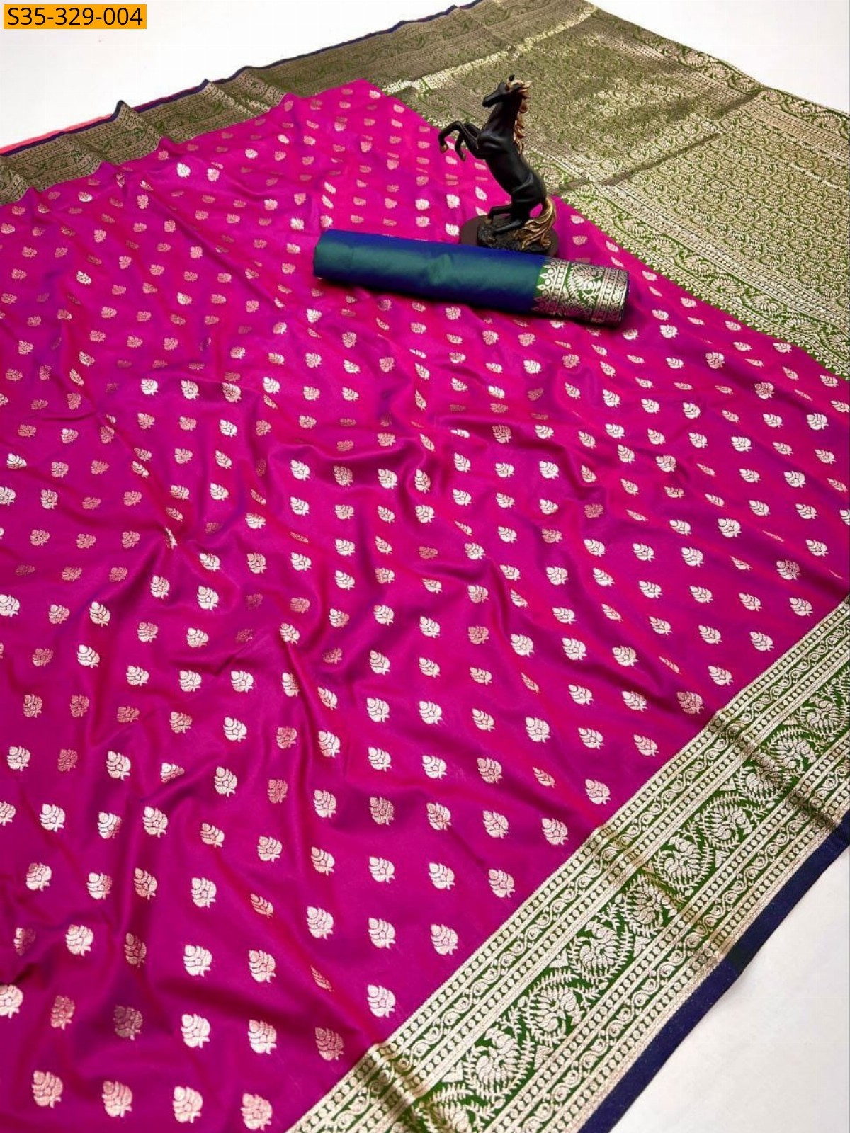 Megenta Fancy Banarasi Soft Silk Sarees