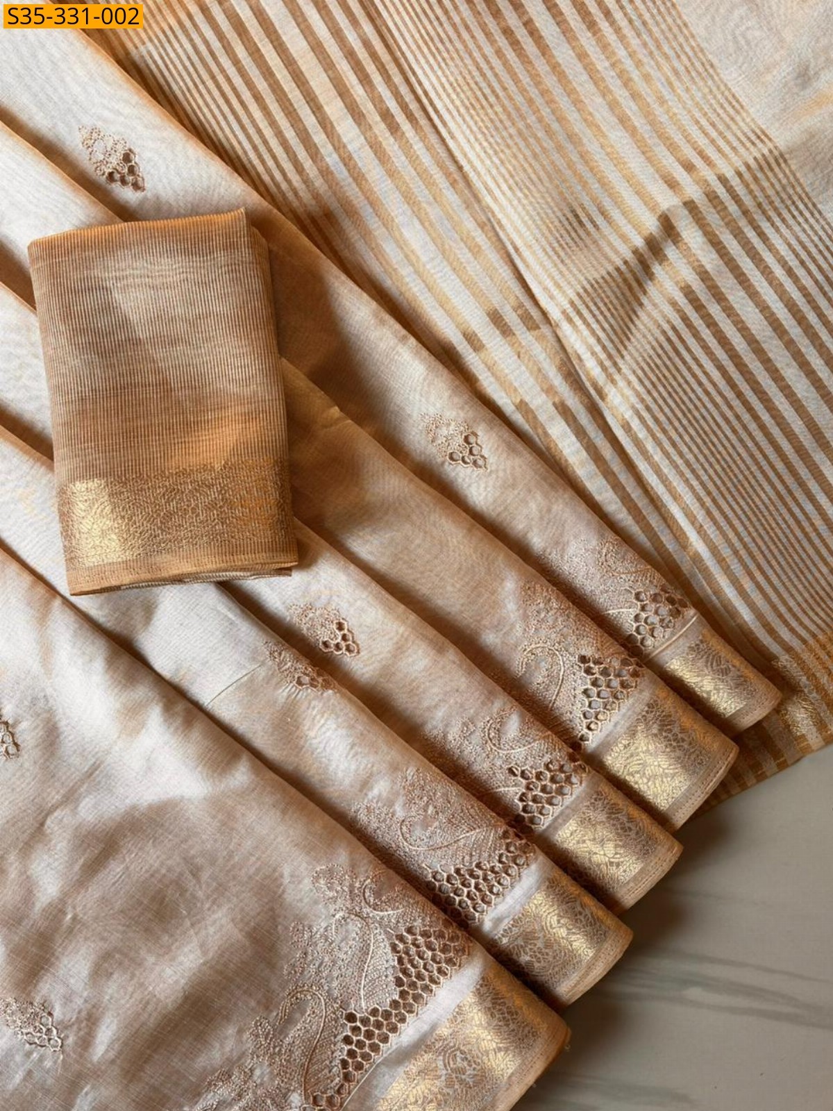 Sandle Tussar silk Sarees