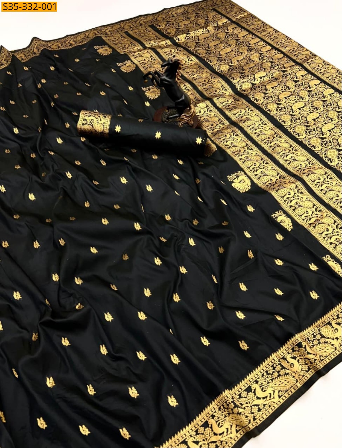 Black Fancy Soft Silk saree