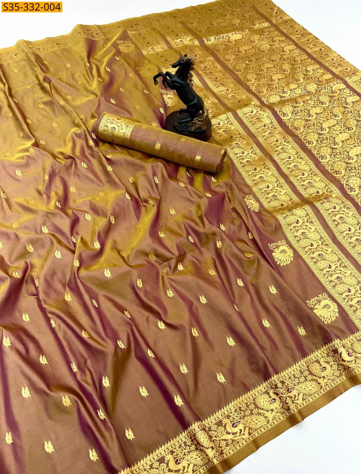Brown Fancy Soft Silk saree
