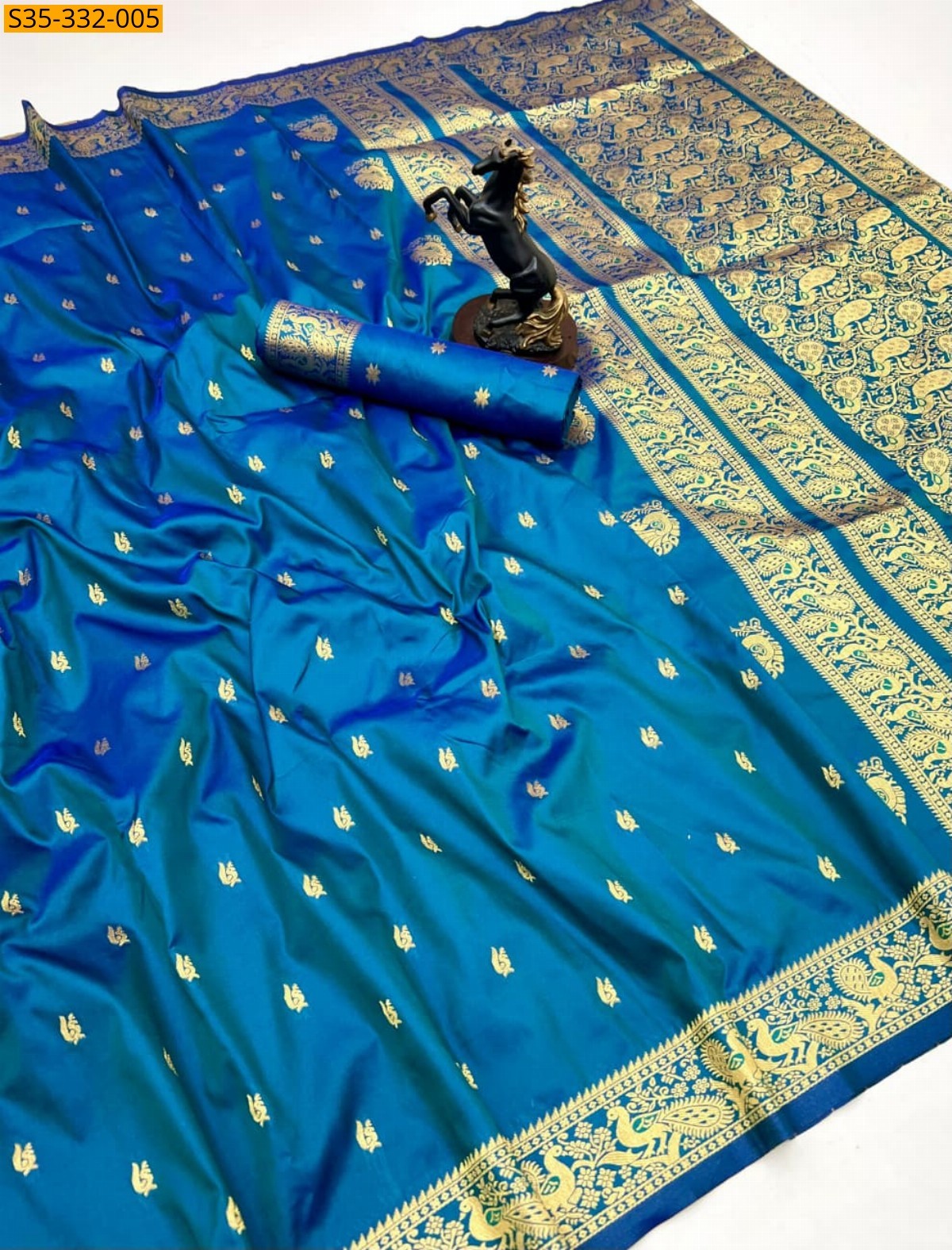 Blue Fancy Soft Silk saree