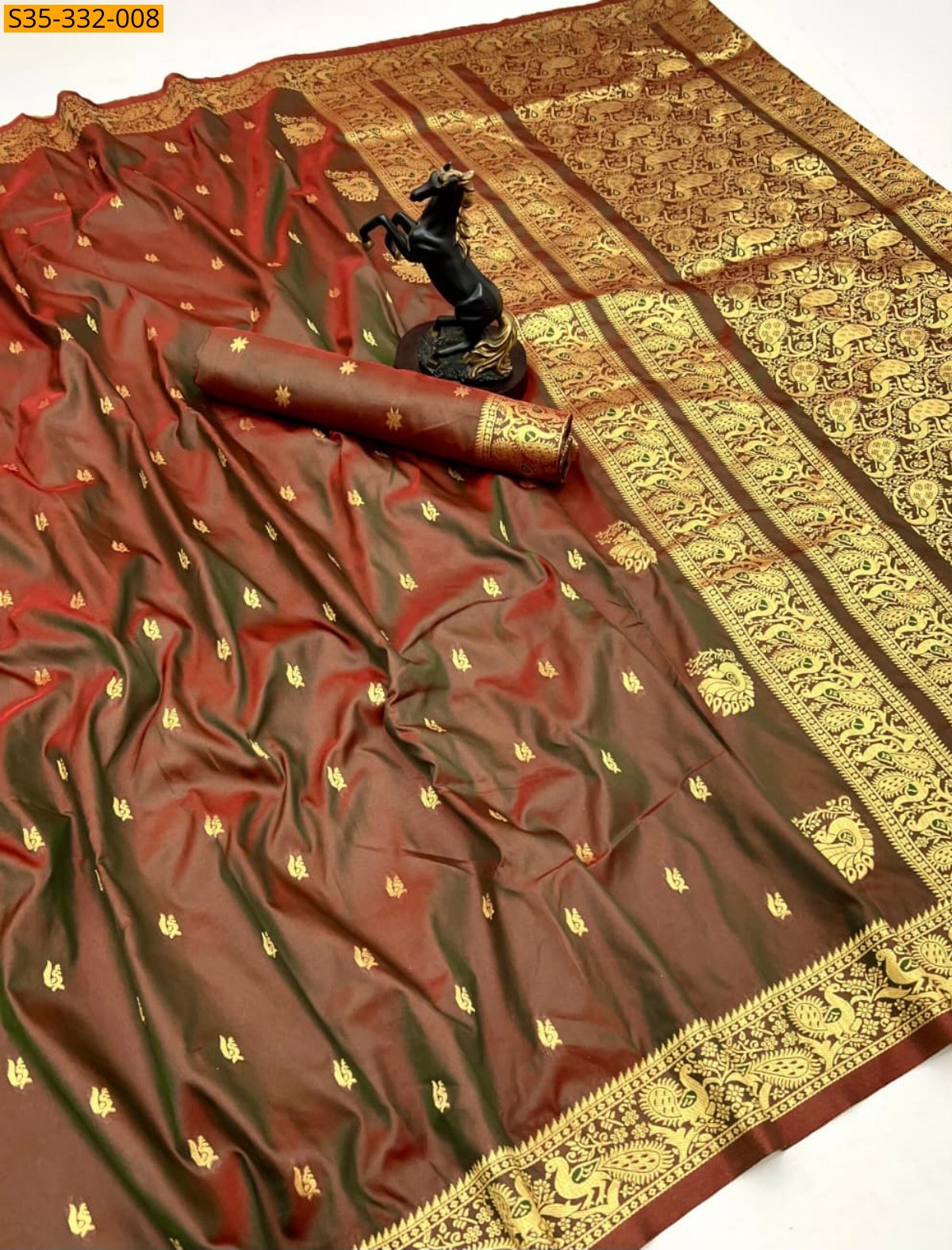 Brown Fancy Soft Silk saree