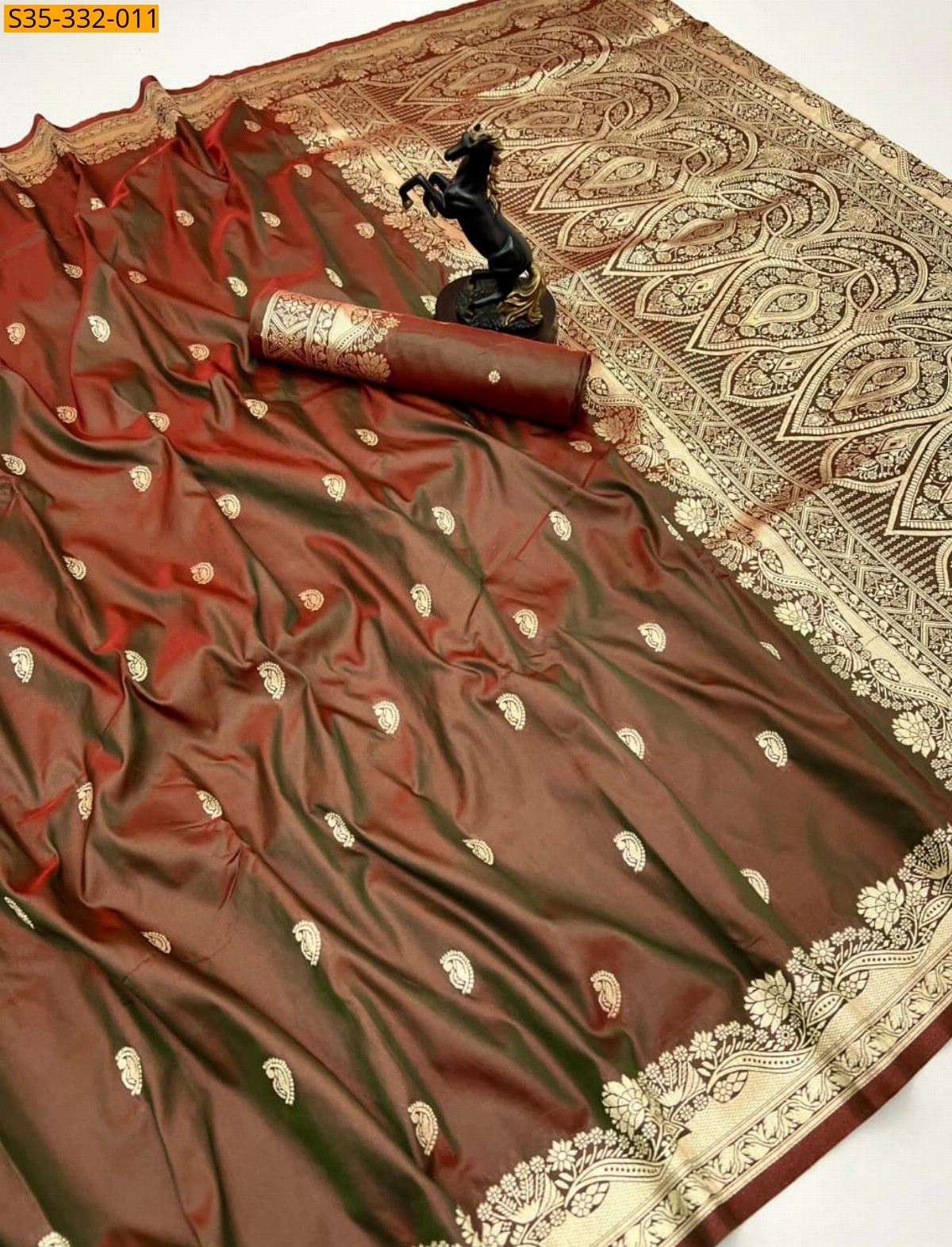 Brown Fancy Soft Silk saree