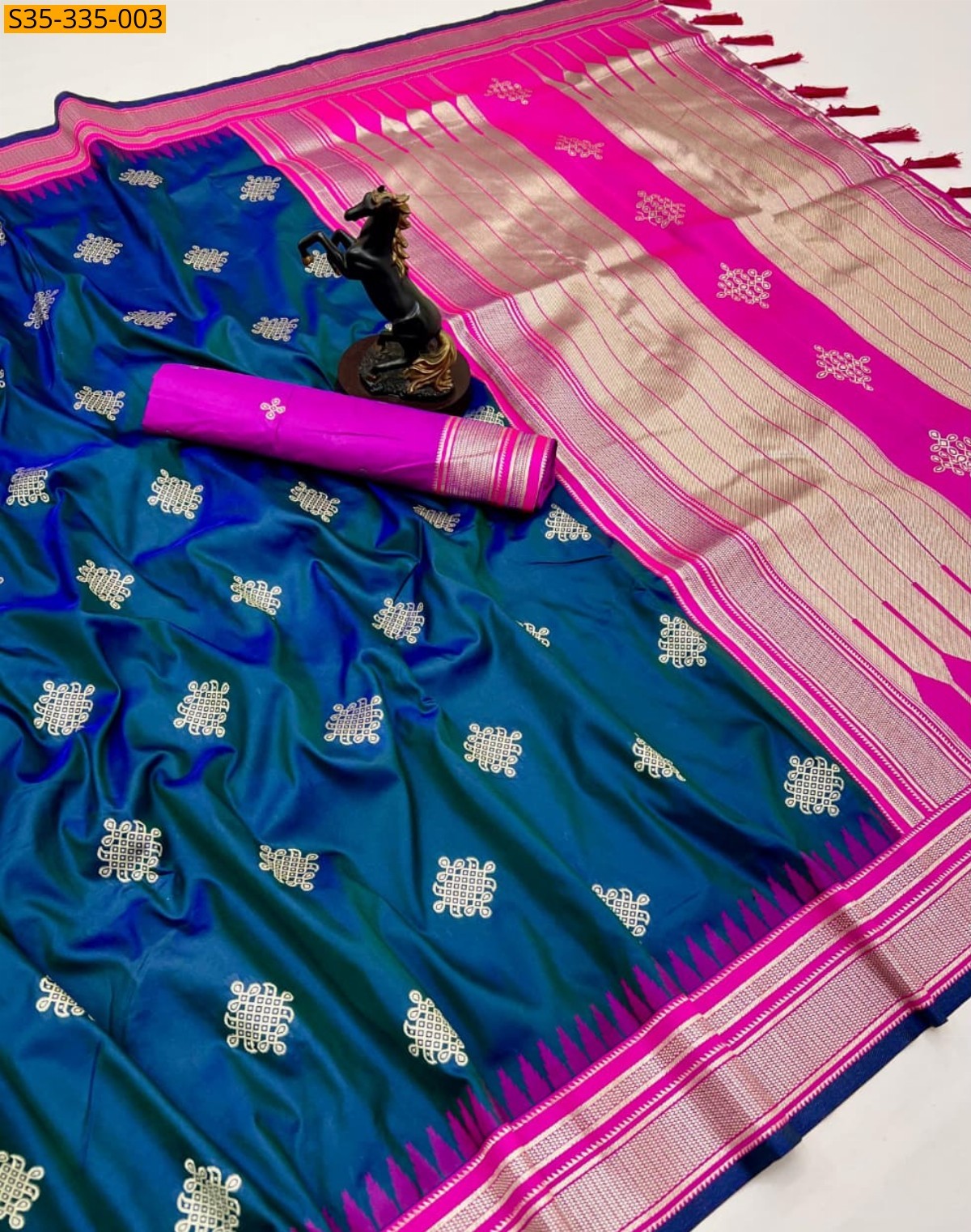 Blue Fancy Banarasi Soft Silk Sarees