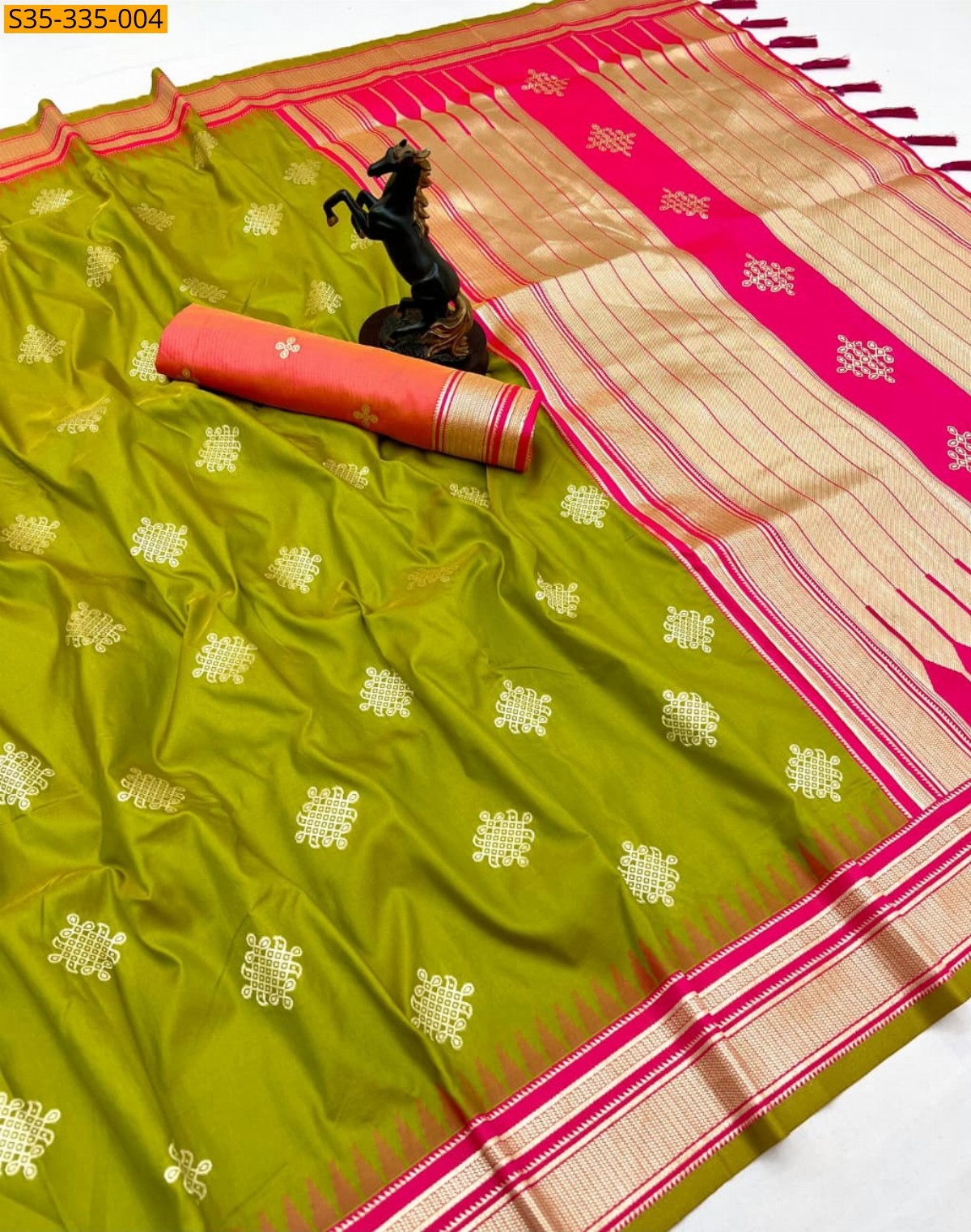 Green Fancy Banarasi Soft Silk Sarees