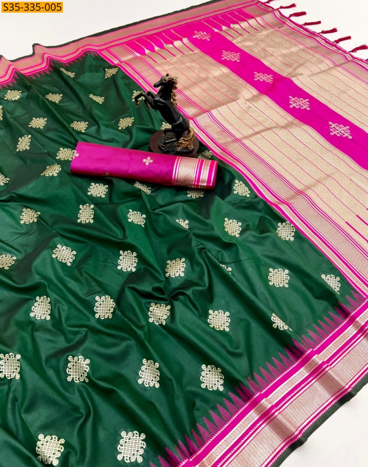 Green Fancy Banarasi Soft Silk Sarees