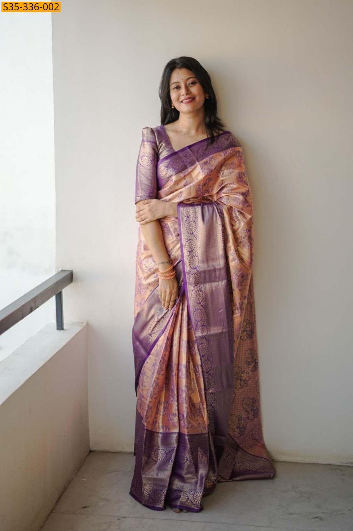 Orange Fancy Kanjivaram Semi Silk Sarees