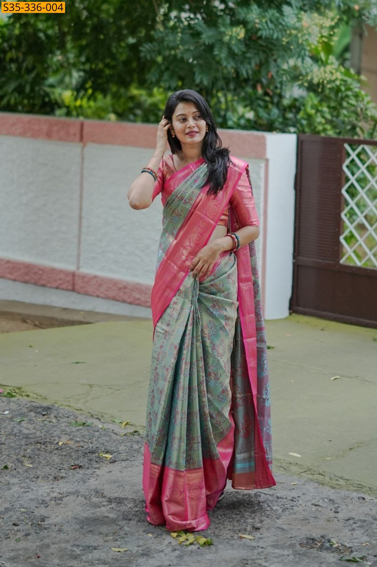 Green Fancy Kanjivaram Semi Silk Sarees