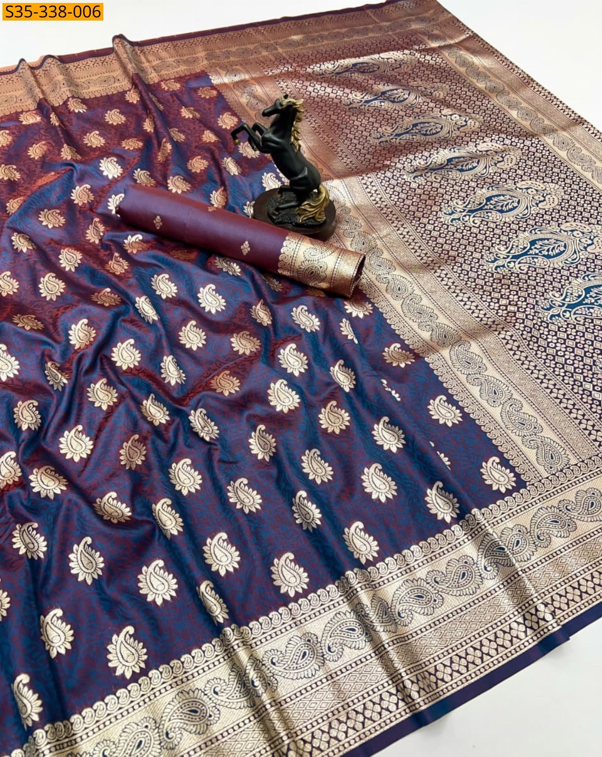 Purple Banarasi silk saree
