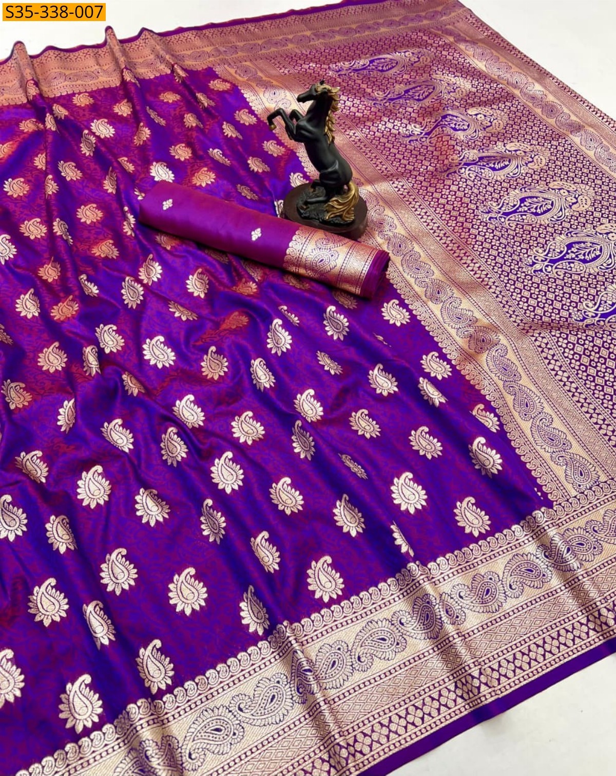 Purple Banarasi silk saree
